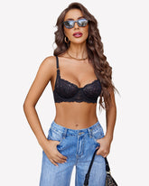 Lace Underwire Bra Mesh Unlined Bra